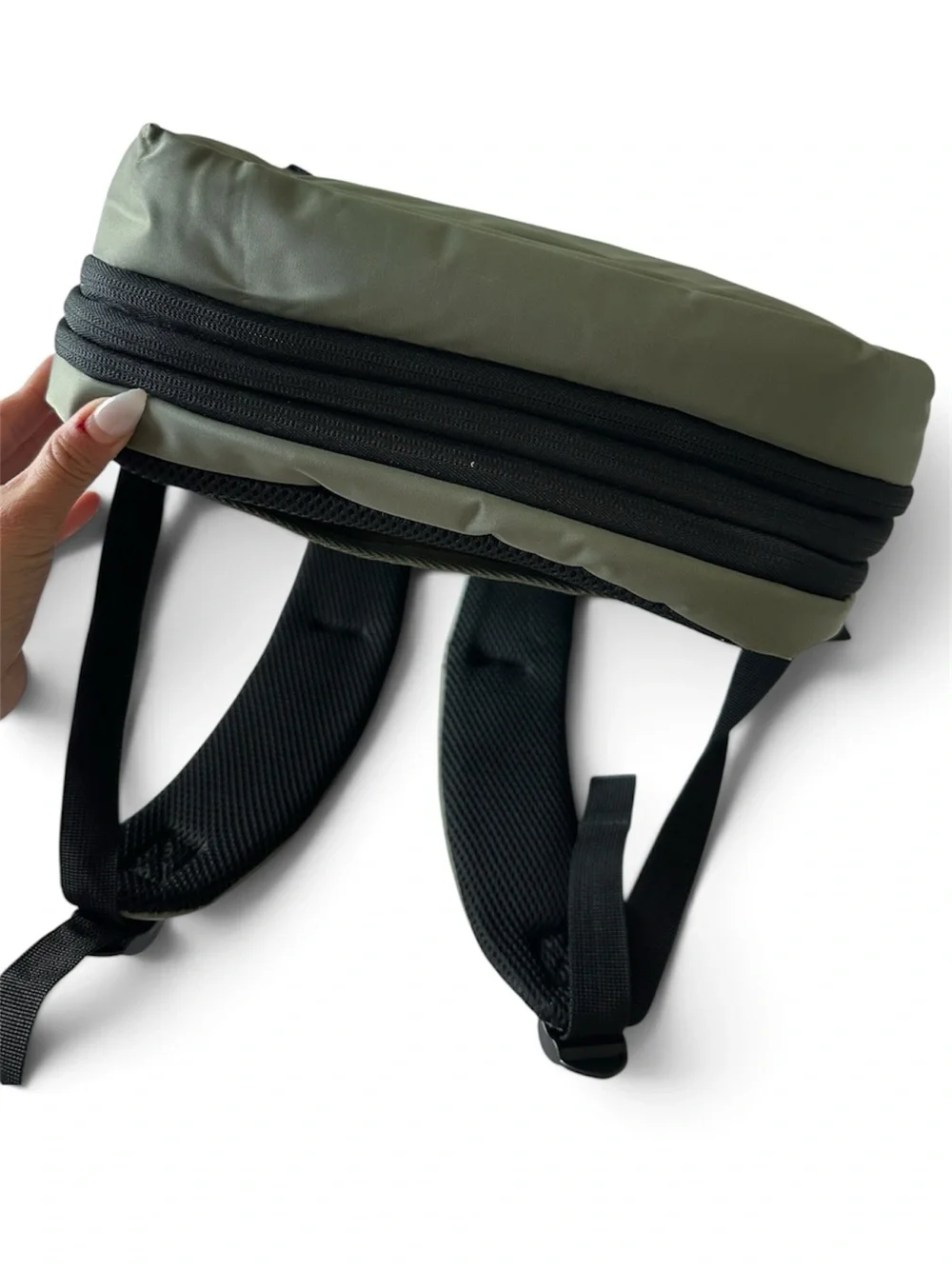 DUCHAMP London Expandable Carry On Travel Backpack suitcase USB in THYME
